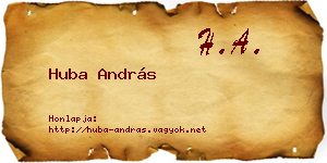Huba András névjegykártya